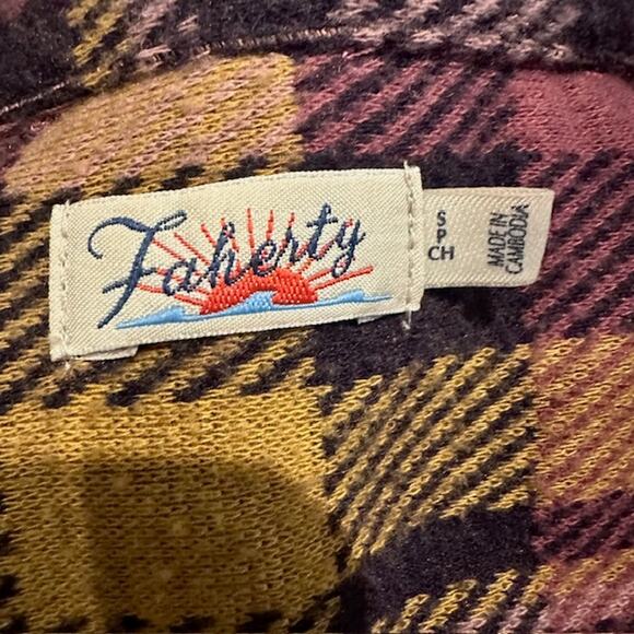 Faherty Legend Sweater Shirt Lolita Plaid Long Sleeve Button Down Small - FLAW - Picture 7 of 11